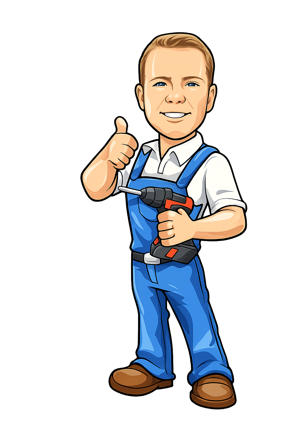 FixItPro handyman mascot giving thumbs up